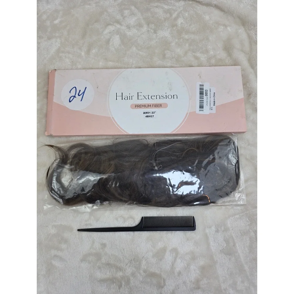 Sarla 22 Inch Invisible Wire Hair‎ Extension Wavy Dark Brown Golden Blonde 4BH27